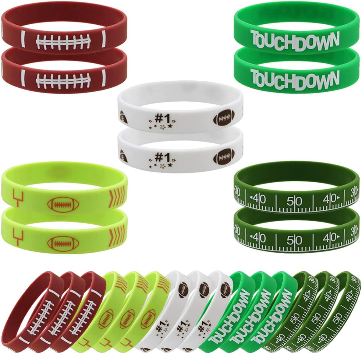 35 Silicone Football Motivational Bracelets for Kids Football Gift Party Supply