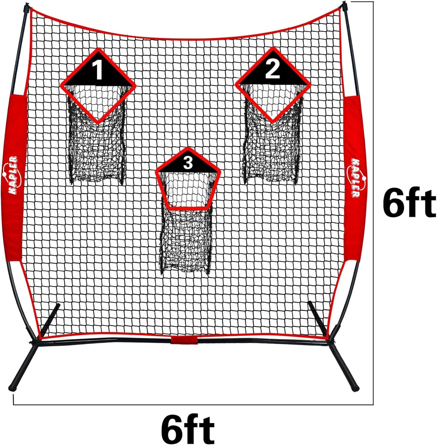 Football Throwing Target Net- 6 X 6 FT Throw Net with 3 Targets Zone - Protable Quarterback Accuracy Improving for Youth and Adults Backyard Drills - Includes Carry Bag