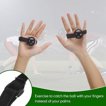 4 Pieces Football Catching Trainer Assistant Football Accessories Receiving Training Aid Practice Training Equipment Catching Hand Strap for Youth Boys Kids Beginner Fingertip