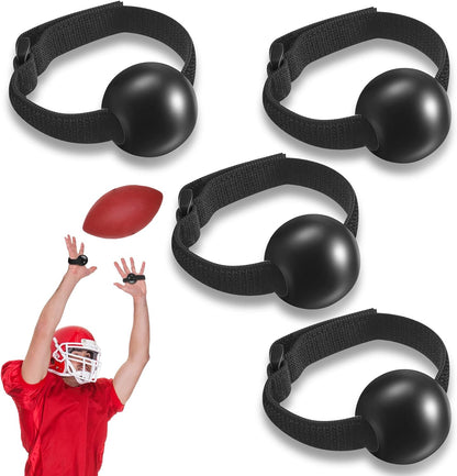 4 Pieces Football Catching Trainer Assistant Football Accessories Receiving Training Aid Practice Training Equipment Catching Hand Strap for Youth Boys Kids Beginner Fingertip