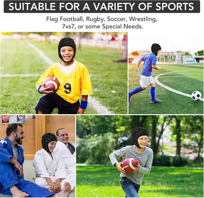 Flag Football Helmet Youth Soft Shell Football Helmet for 7V7 Football, Soft Shell Helmet for Flag Football Kids Adults, Rugby Headgear Scrum Cap Protective Headgear