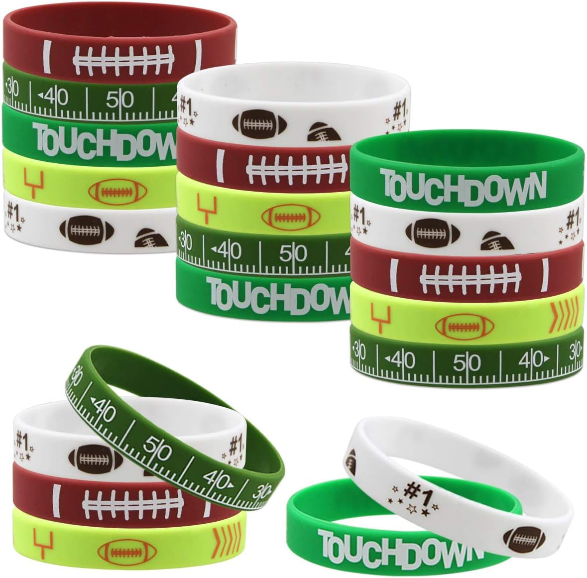 35 Silicone Football Motivational Bracelets for Kids Football Gift Party Supply