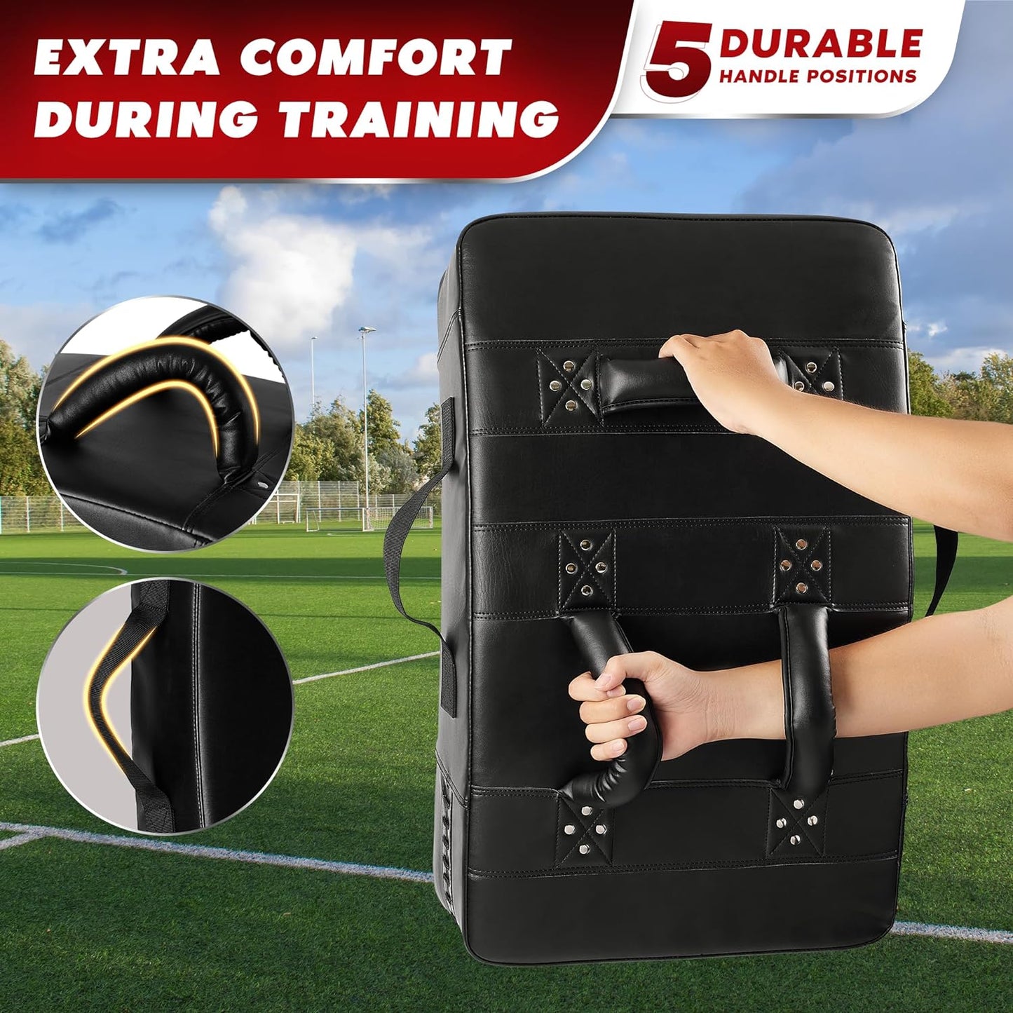 Blocking Pad, Solid Rivets & Durable Leather Shield Pads, American Football. Basketball Training Equipment, Football Blocking Pads - Ideal for Martial Arts, Contact Drills, Sparring, Karate