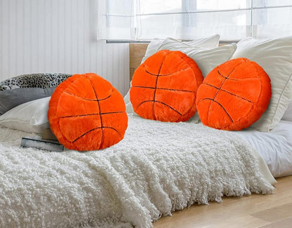 14Inch Basketball Sports Pillow Soft Stuffed Throw Pillow Toys Fluffy Durable Football Plush Toys Gift - for Kids Boy Girls Children Room Decor Sofa Cushion (Basketball)