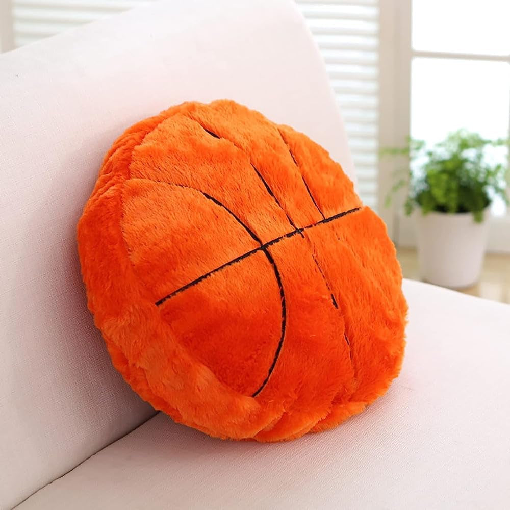 14Inch Basketball Sports Pillow Soft Stuffed Throw Pillow Toys Fluffy Durable Football Plush Toys Gift - for Kids Boy Girls Children Room Decor Sofa Cushion (Basketball)