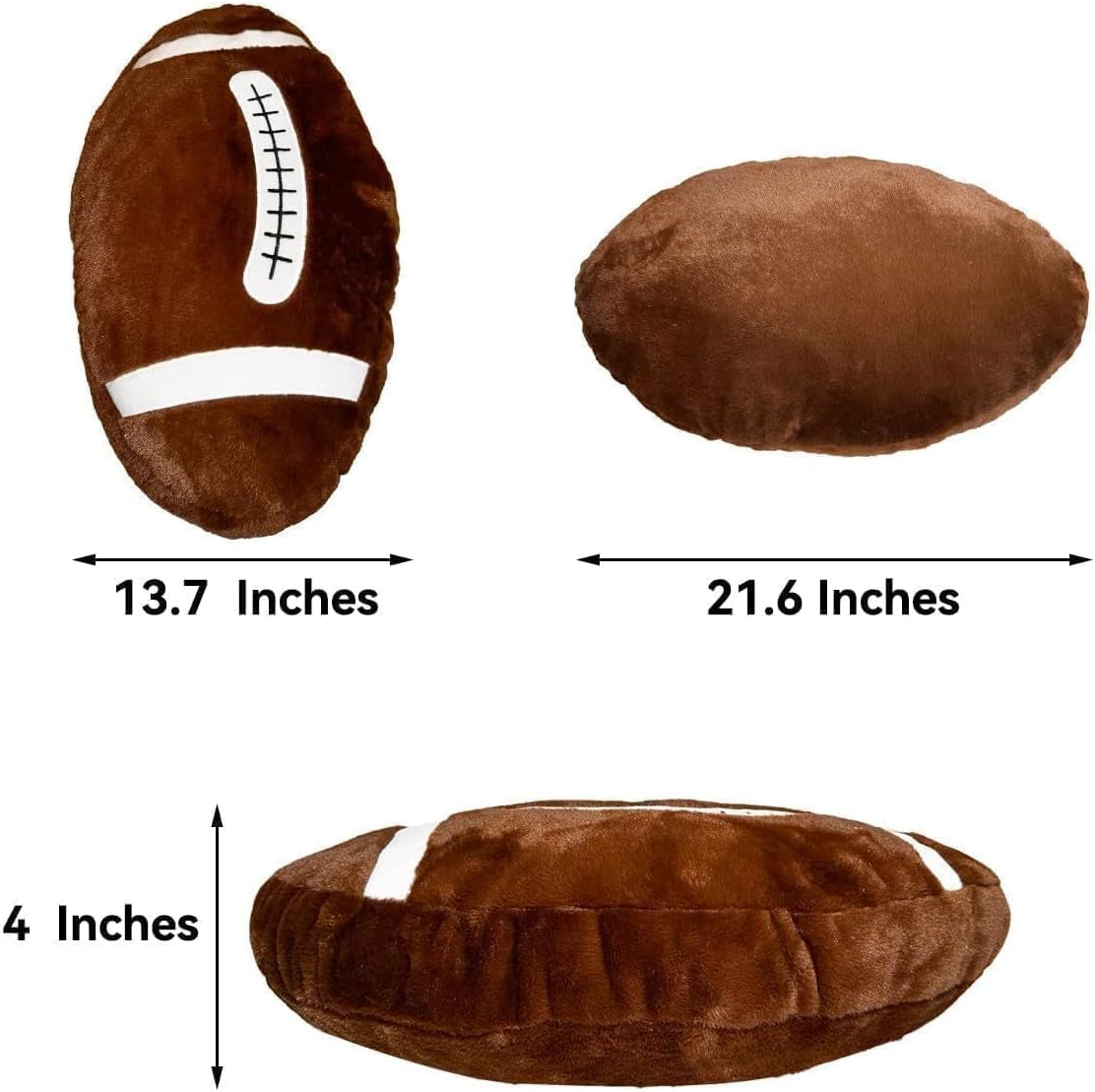 Football Pillow, Stuffed Football Throw Pillow, Cute Football Plush for Football Fans Creative Room Decor, Fluffy Durable Football Plushies Gift for Kids Party Football Decor (15.7 Inches)
