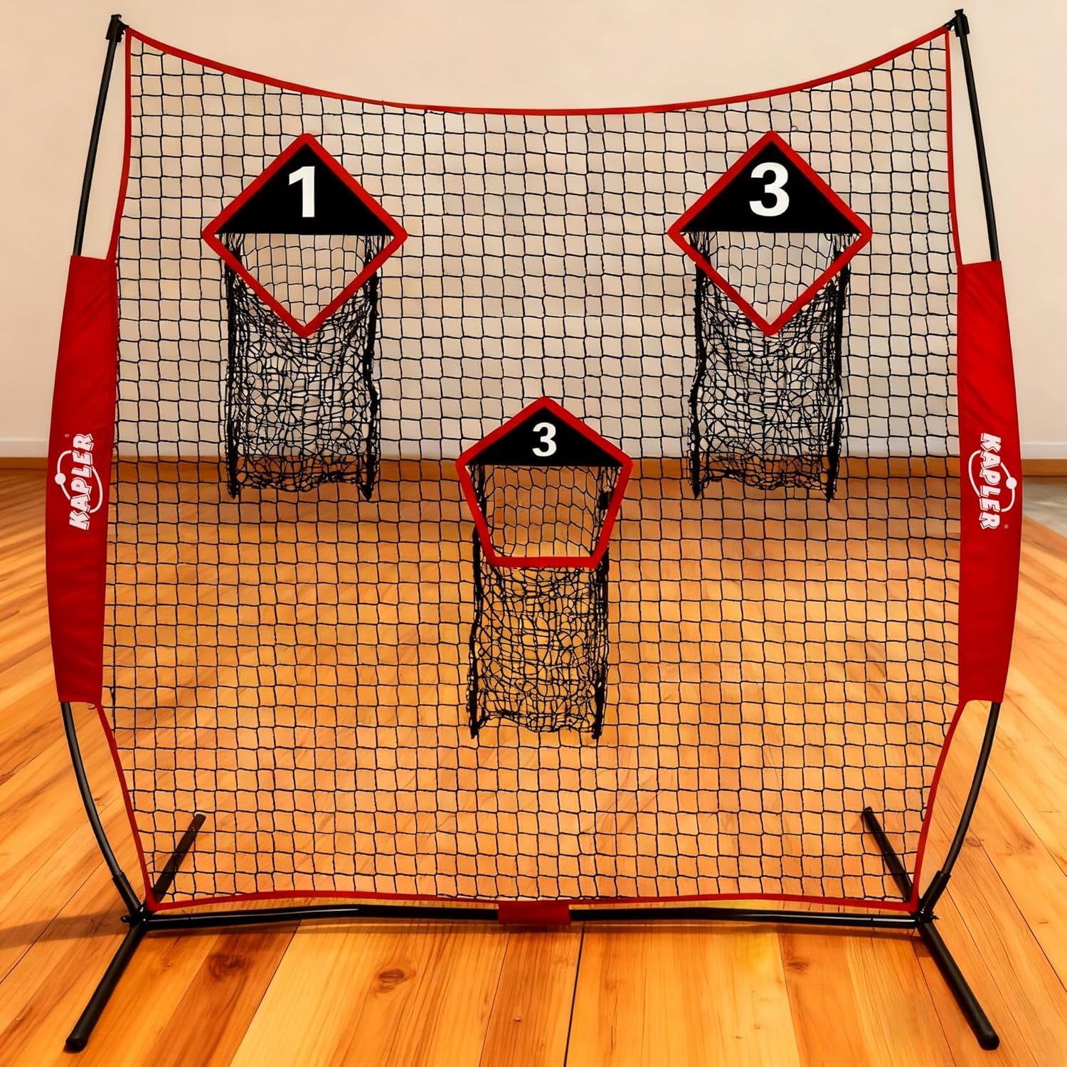 Football Throwing Target Net- 6 X 6 FT Throw Net with 3 Targets Zone - Protable Quarterback Accuracy Improving for Youth and Adults Backyard Drills - Includes Carry Bag
