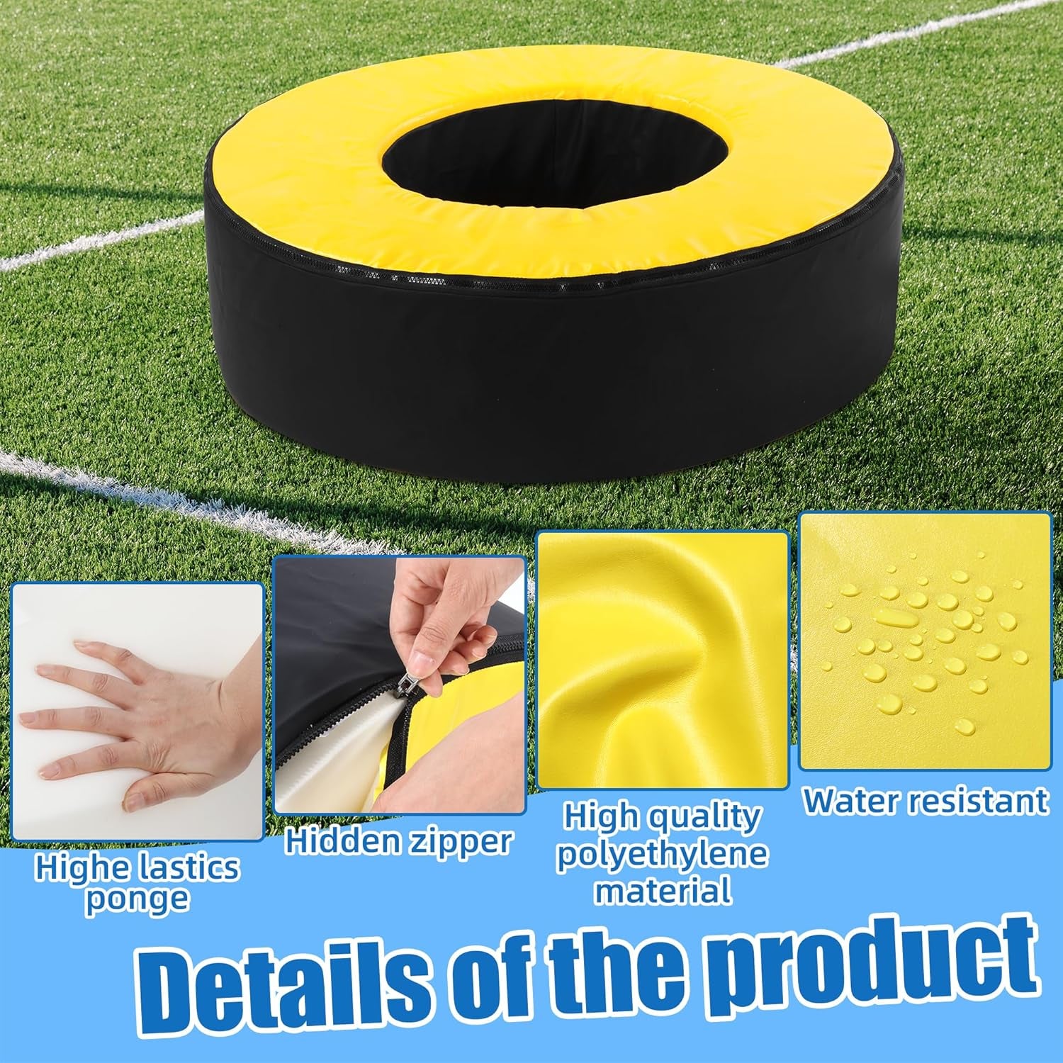 Football Tackle Wheel, Football Tackle Ring for Youth,Football Training Equipment Football Tackle Dummies High Elastic Foam and Waterproof PU Leather for Football Practice