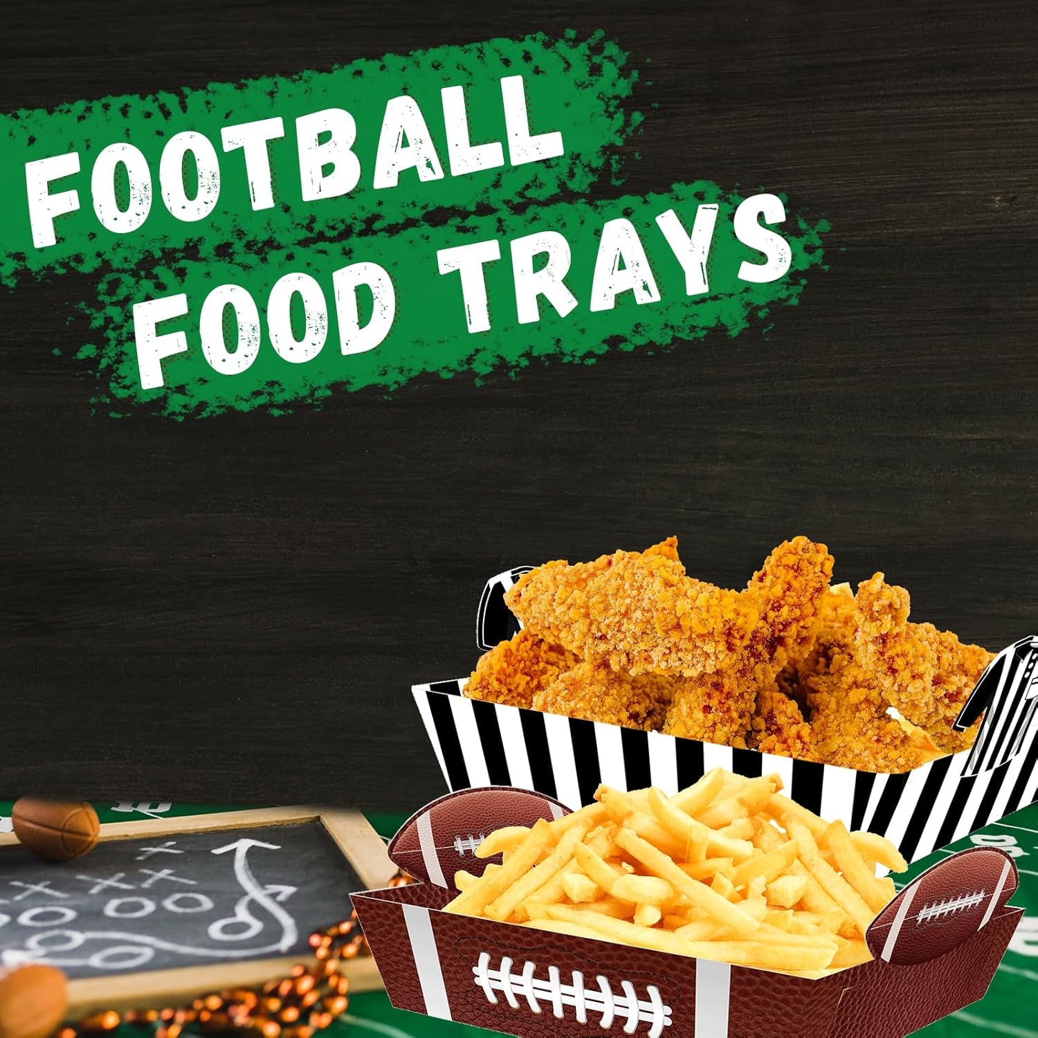 48Pcs Football Food Trays Football Party Supplies Football Paper Snack Tray Disposable Serving Tray for Football Birthday Carnival Game Day Tailgate Party Decorations Supplies