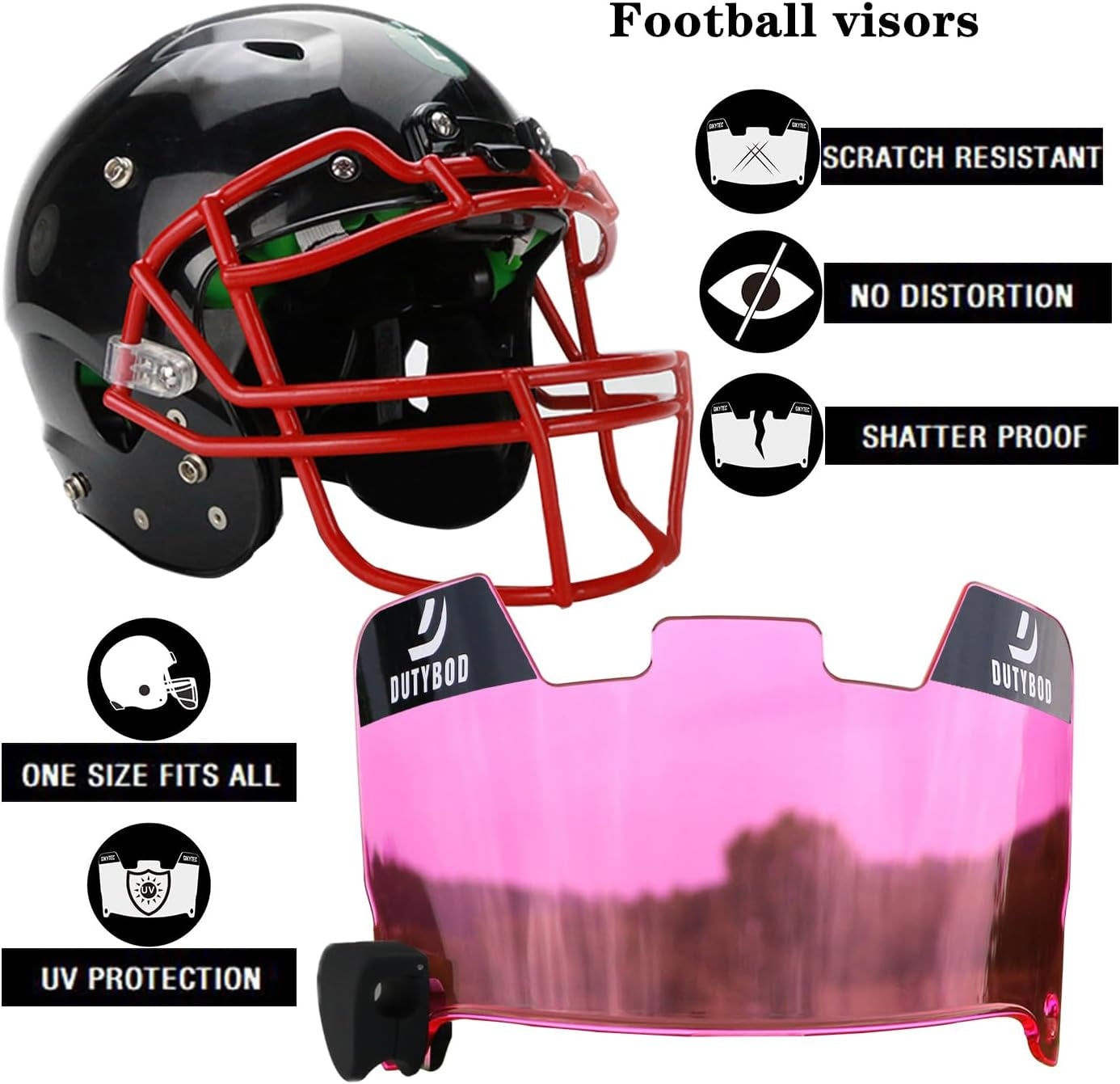 Football Visor Football Shield, Clear Football Visors for Helmet Scratch-Resistant, Fits Adult & Youth Football Helmets