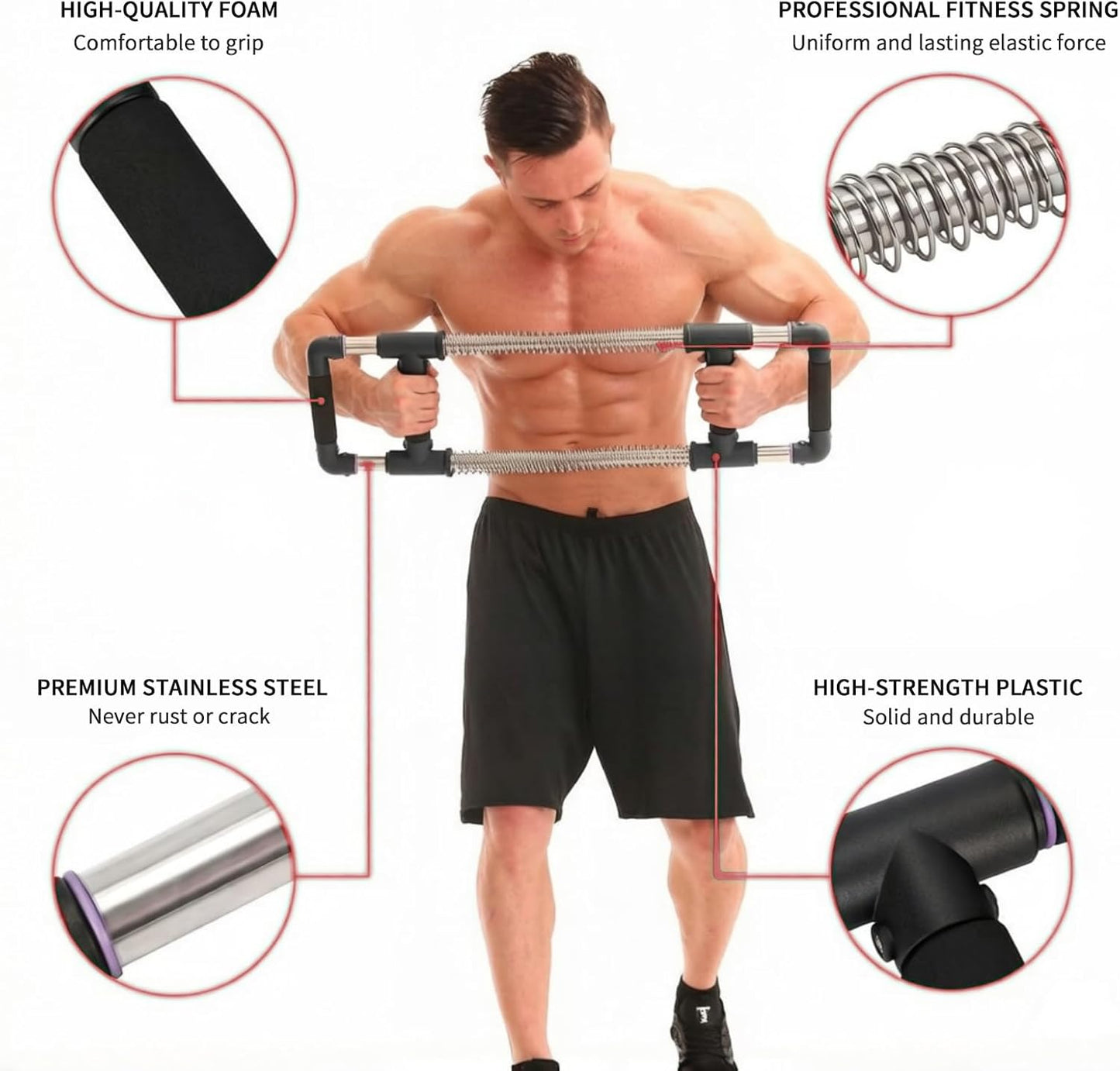 Push down Bar Chest Workout Equipment for Home Gym | Upper Body Strength Trainer for Chest, Arm, Shoulder, Back and Abs, Home Fitness Equipment