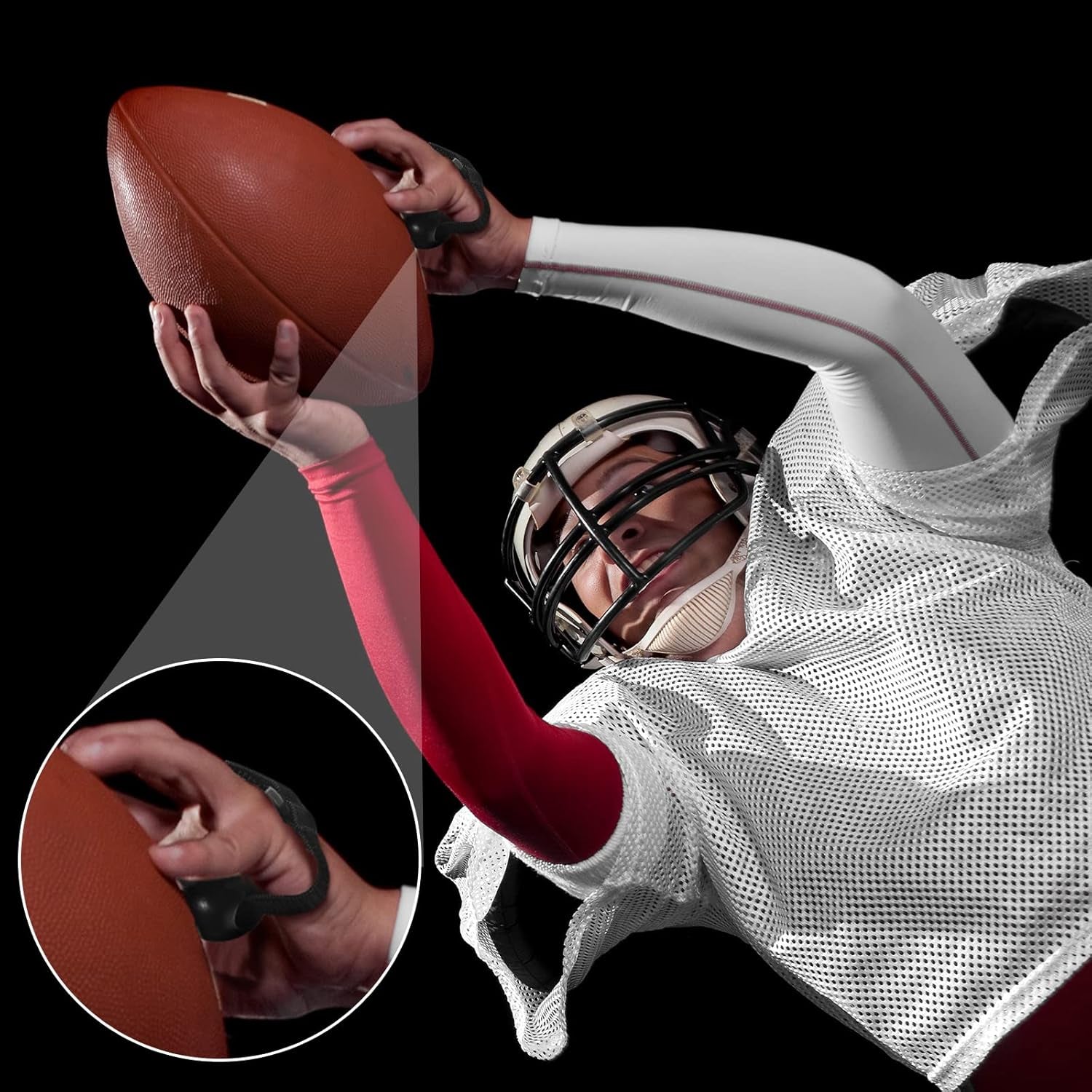 4 Pieces Football Catching Trainer Assistant Football Accessories Receiving Training Aid Practice Training Equipment Catching Hand Strap for Youth Boys Kids Beginner Fingertip