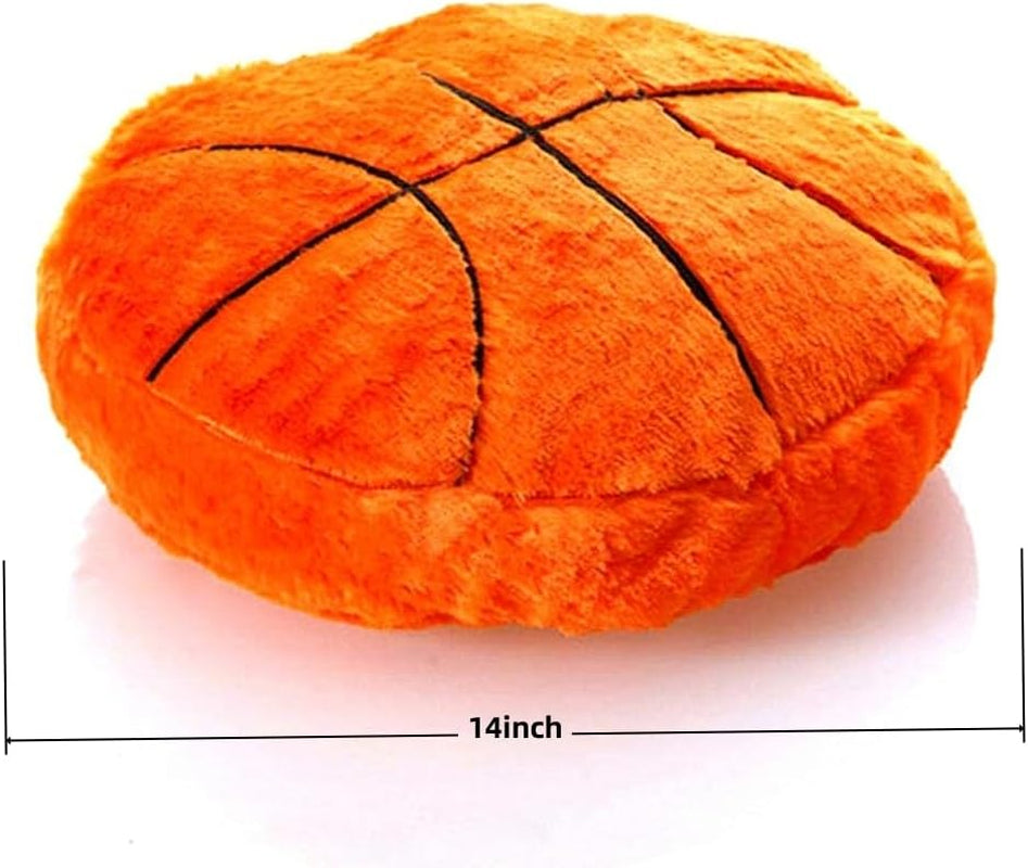 14Inch Basketball Sports Pillow Soft Stuffed Throw Pillow Toys Fluffy Durable Football Plush Toys Gift - for Kids Boy Girls Children Room Decor Sofa Cushion (Basketball)