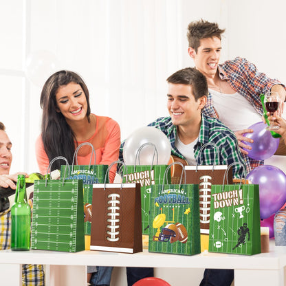 Football Gift Bags, 16 Pcs Football Goodie Bags Set Football Party Favor Bags Football Candy Bags for Super Football Birthday Party Decorations