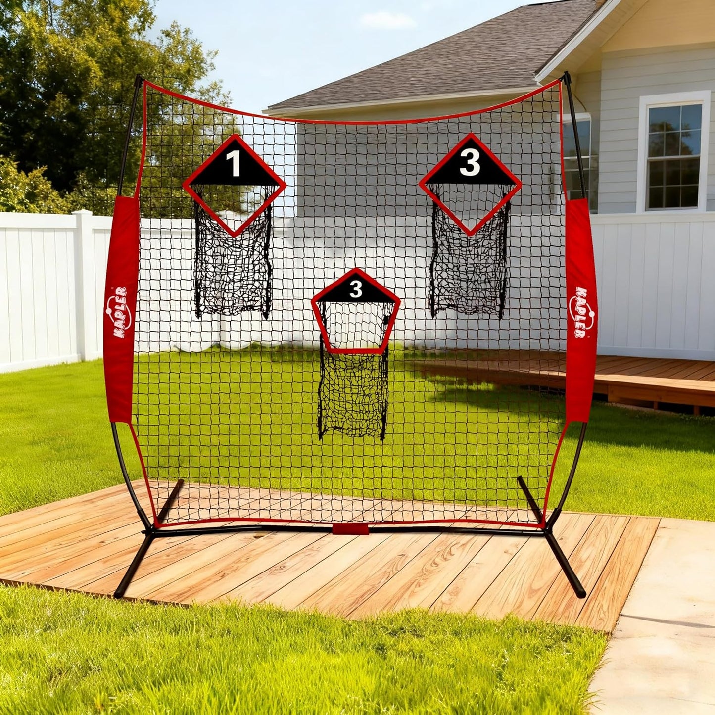 Football Throwing Target Net- 6 X 6 FT Throw Net with 3 Targets Zone - Protable Quarterback Accuracy Improving for Youth and Adults Backyard Drills - Includes Carry Bag