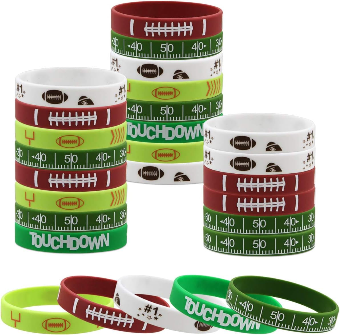 35 Silicone Football Motivational Bracelets for Kids Football Gift Party Supply