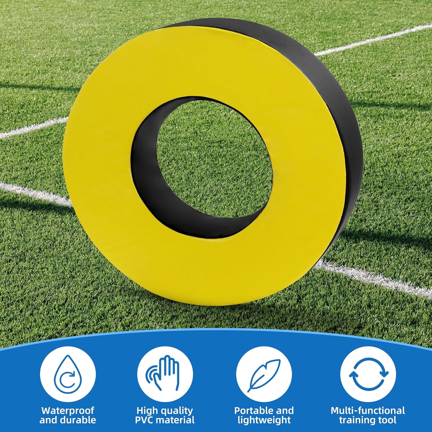 Football Tackle Wheel, Football Tackle Ring for Youth,Football Training Equipment Football Tackle Dummies High Elastic Foam and Waterproof PU Leather for Football Practice