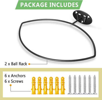 2 Packs Football Room Décor, Wall Mount Football Holder Football Display Stand, Football Room Decor for Boys Man Cave (Super Strong)