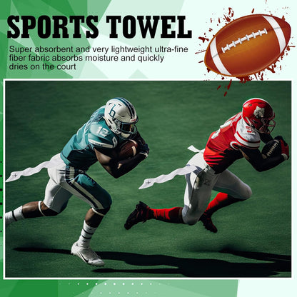 12 Pcs Football Towel Thin Sports Towel with Buttons Football Accessories Drip Streamer for Sports(White,Cross)