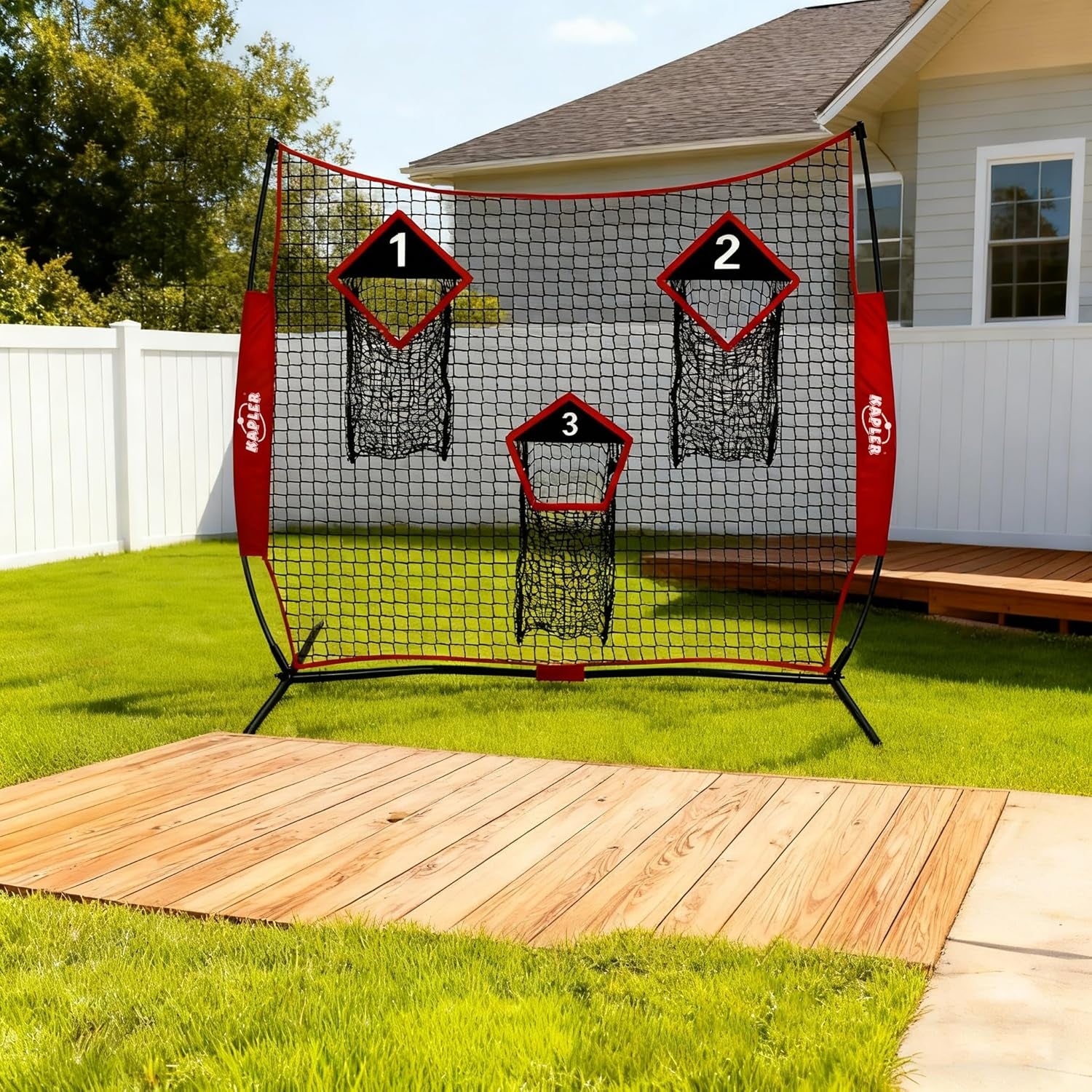 Football Throwing Target Net- 6 X 6 FT Throw Net with 3 Targets Zone - Protable Quarterback Accuracy Improving for Youth and Adults Backyard Drills - Includes Carry Bag