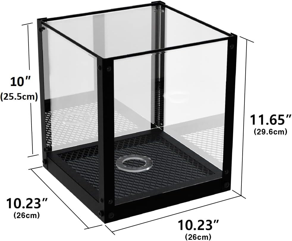 Acrylic Basketball Display Case, Clear Display Box Showcase Holder with Metal Mesh Base for Autograph Football, Socerball, Volleyball Memorabilia Collectibles - MK633A