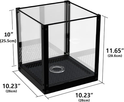 Acrylic Basketball Display Case, Clear Display Box Showcase Holder with Metal Mesh Base for Autograph Football, Socerball, Volleyball Memorabilia Collectibles - MK633A