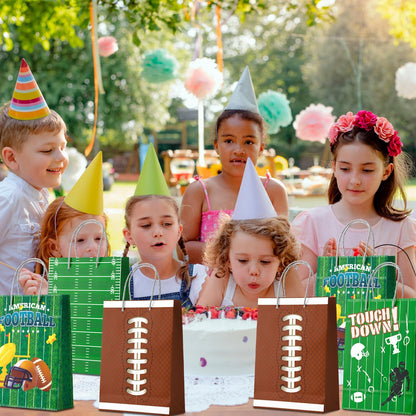 Football Gift Bags, 16 Pcs Football Goodie Bags Set Football Party Favor Bags Football Candy Bags for Super Football Birthday Party Decorations